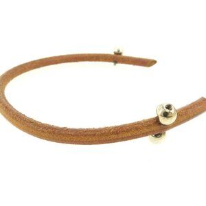HERMES bracelet Brown silver Women Authentic secondhand